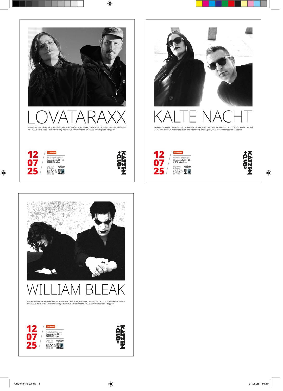 Katzenclub Party W/Lovataraxx, Kalte Nacht & William Bleak