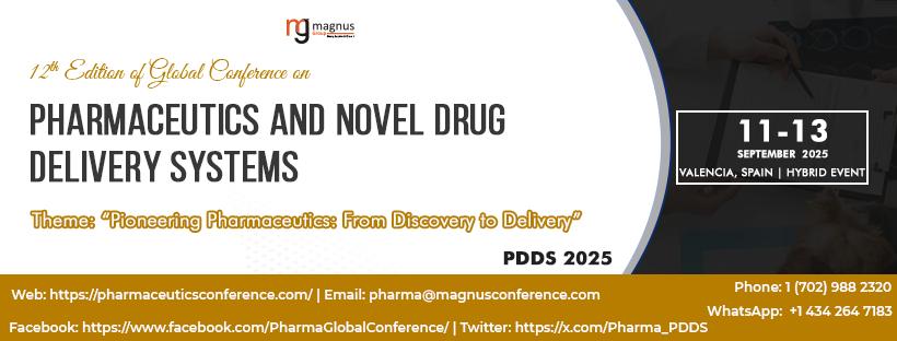 12Th Edition Of Global Conference On Pharmaceutics And Novel Drug Delivery Systems
