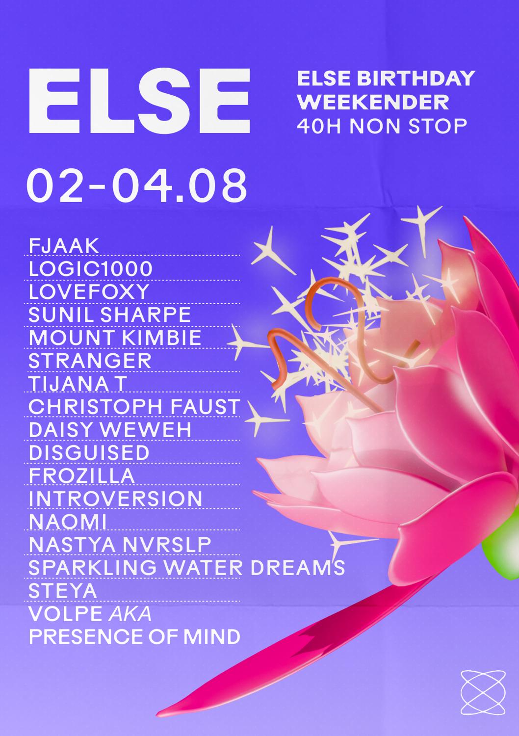 Else Birthday Weekender: 40H Non Stop