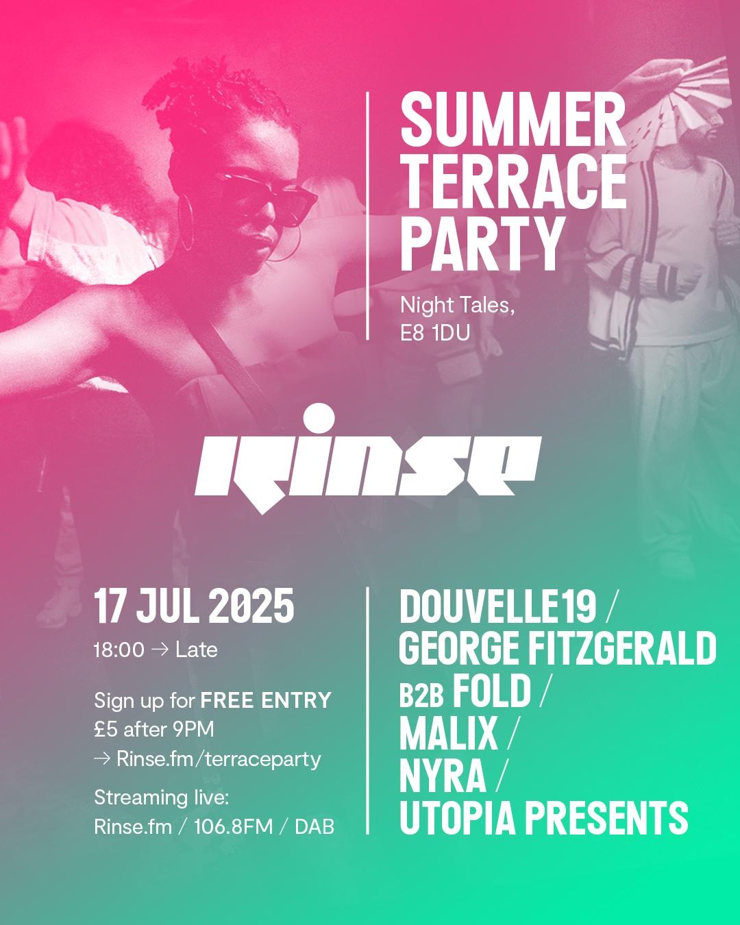 Rinse Summer Terrace Party - 17Th July