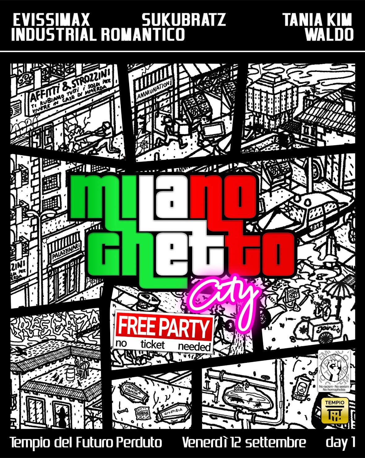 Milano Ghetto City: Evissimax, Sukubratz, Industrial Romantico, Tania Kim B2B Waldo