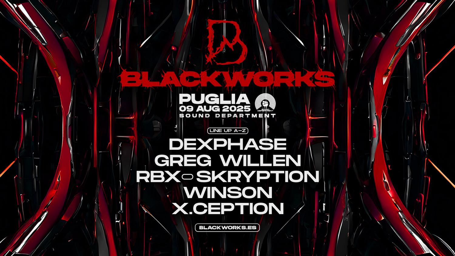 Sound Department 9 August W/Blackworks And Marcellus Pittman