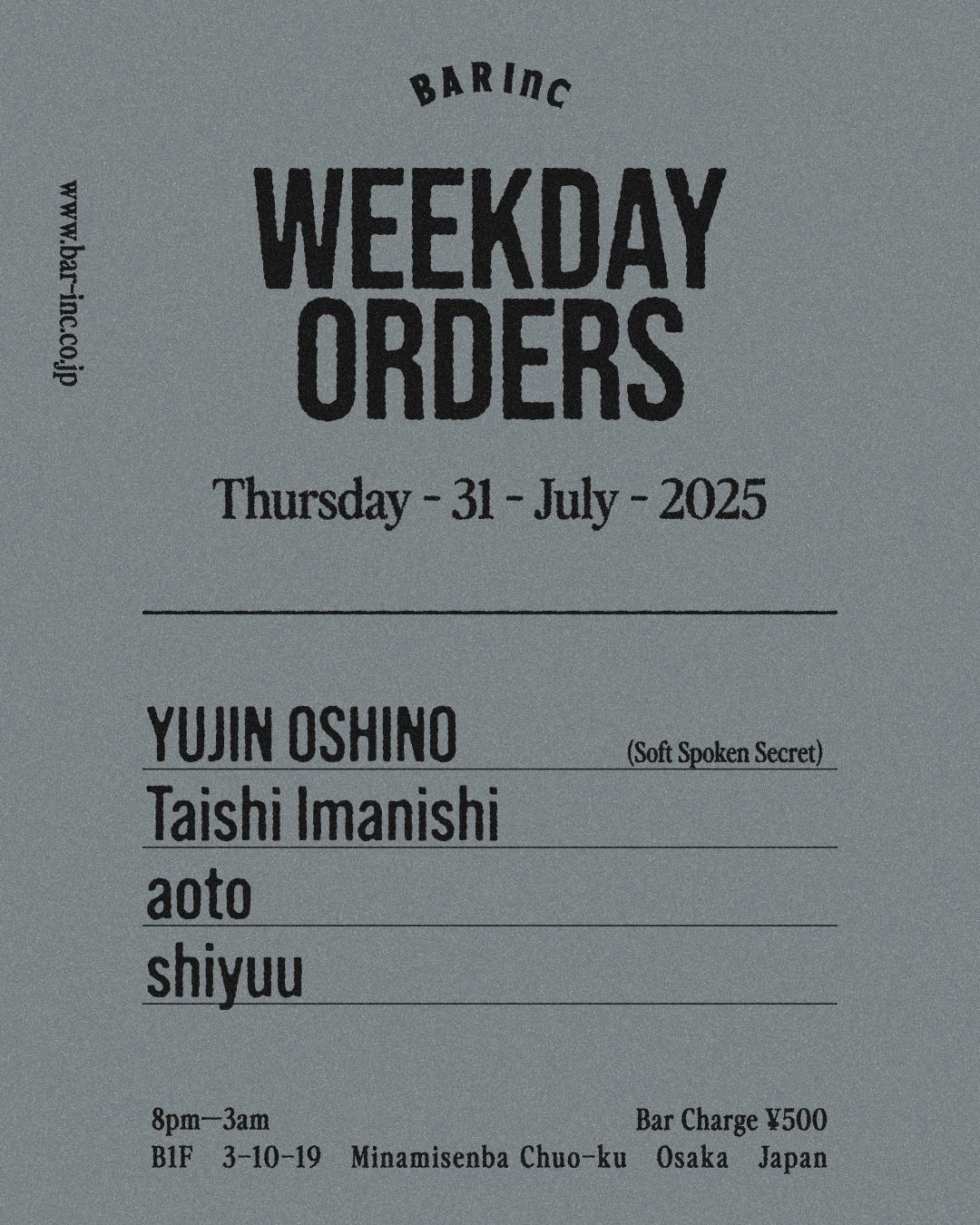 Weekday Orders