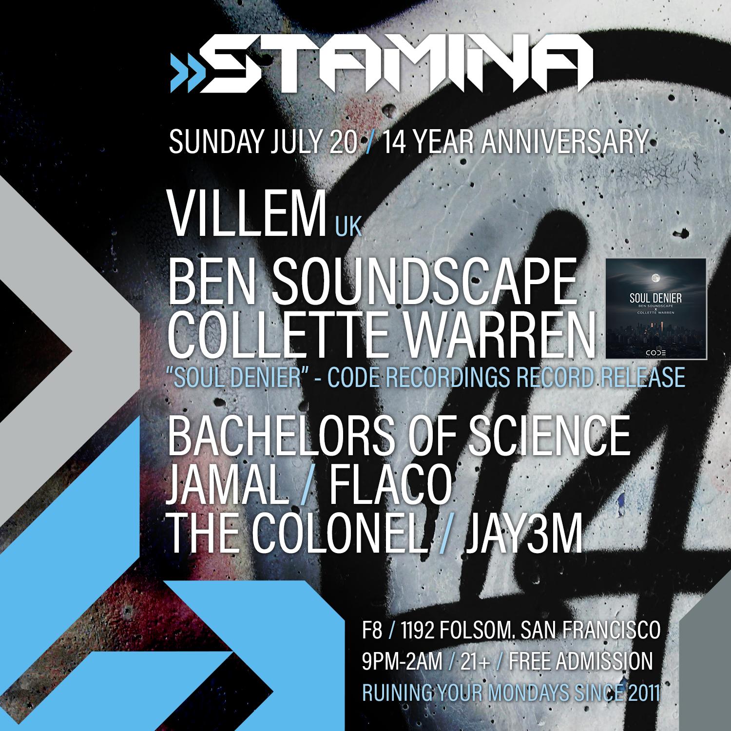 Stamina Sundays 14 Year Anniversary Feat. Villem Ben Soundscape Collette Warren