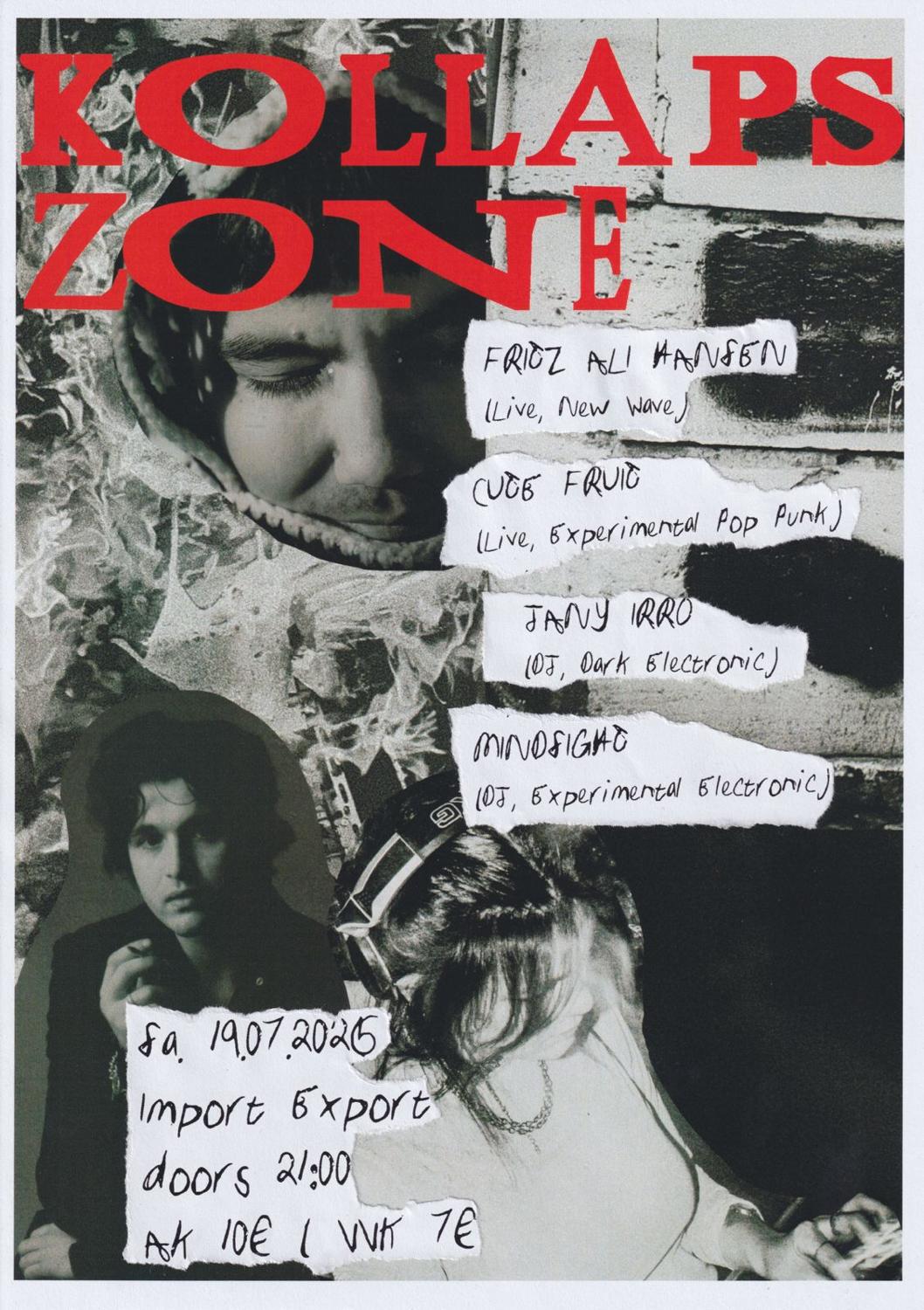 Kollapszone Pres.: Fritz Ali Hansen + Cute Fruit + Jany Irro + Mindsight