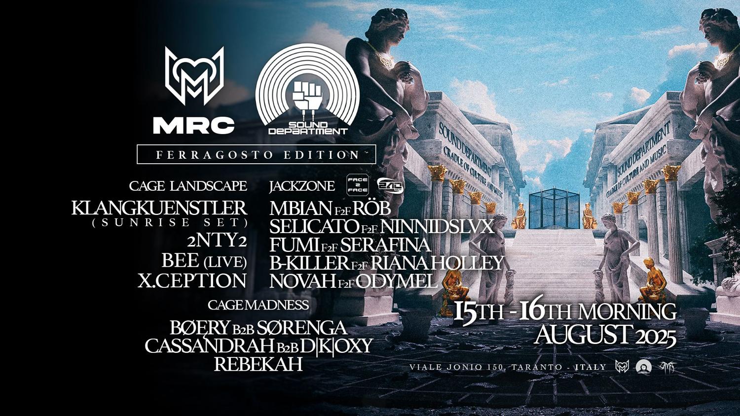 Mrc & Sound Department W/ Klangkuenstler + Cage Madness & Face2Face By 240Km/H