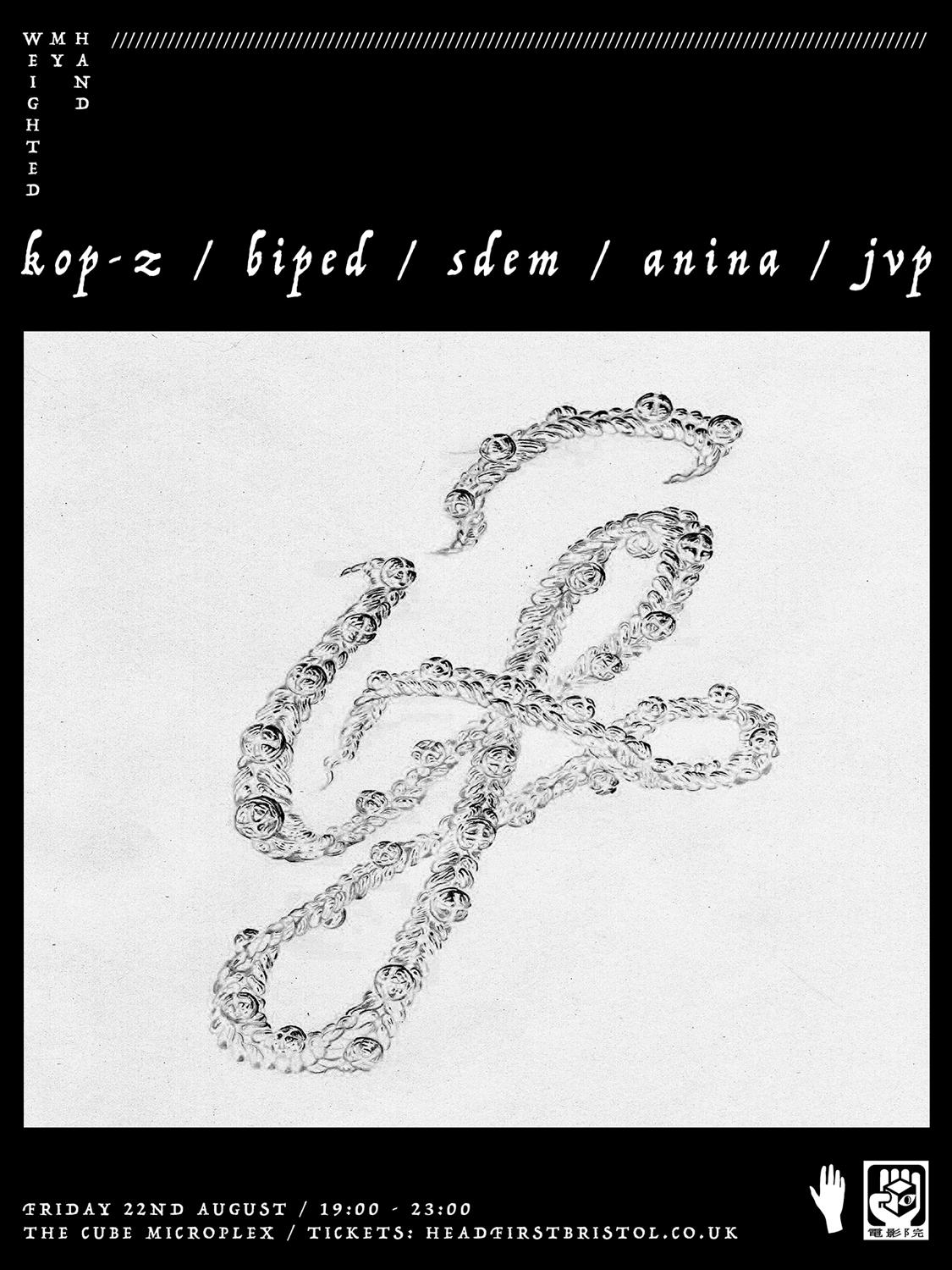 Weighted My Hand: Kop-Z (A/V) / Biped / Sdem / Anina / Jackson Veil Panther