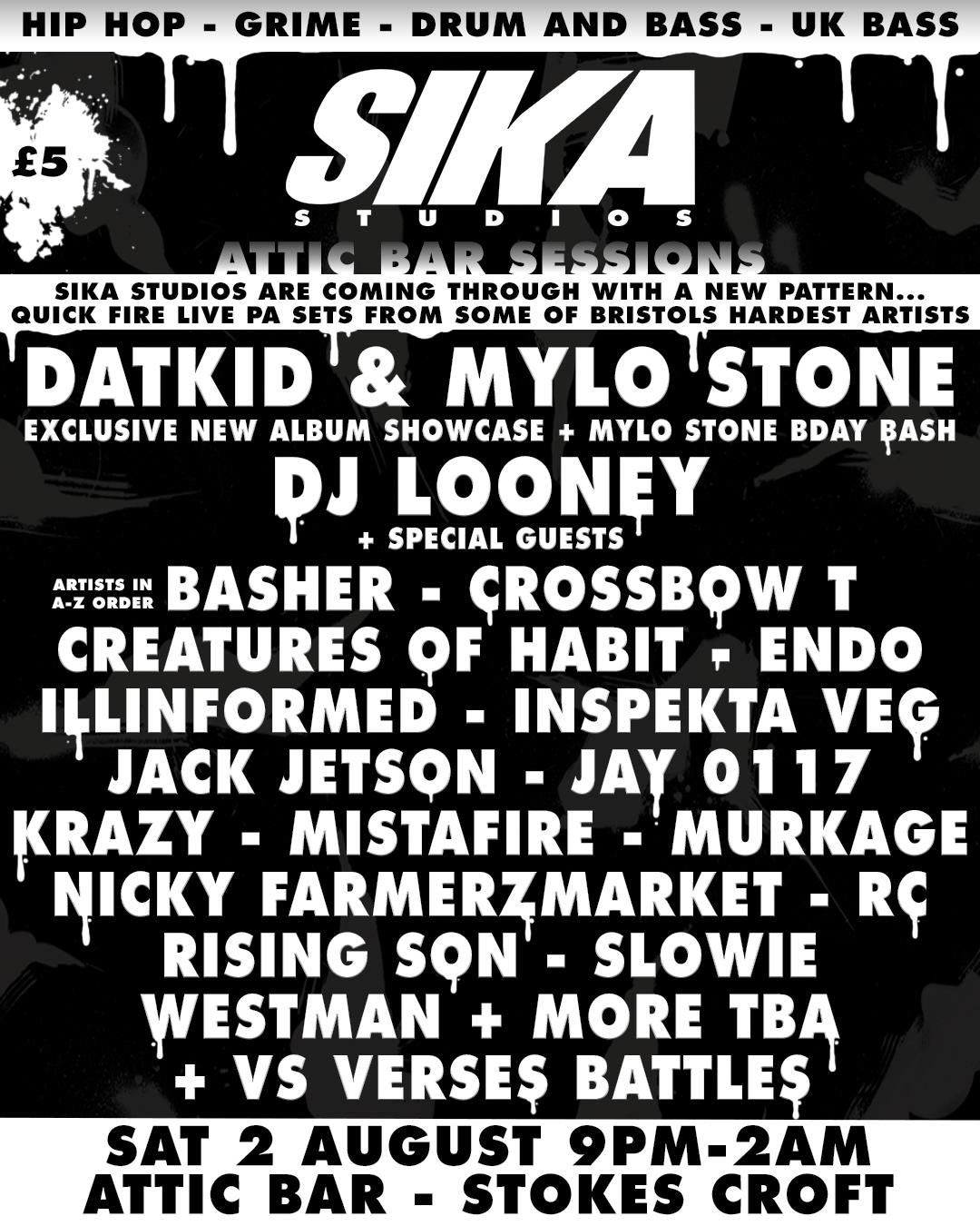 Datkid & Mylo Stone, Dj Looney +17 More Acts! Hip Hop, Grime, Dnb