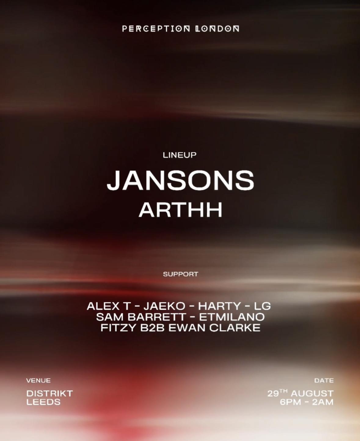 Perception & House Of Sound Presents: Jansons