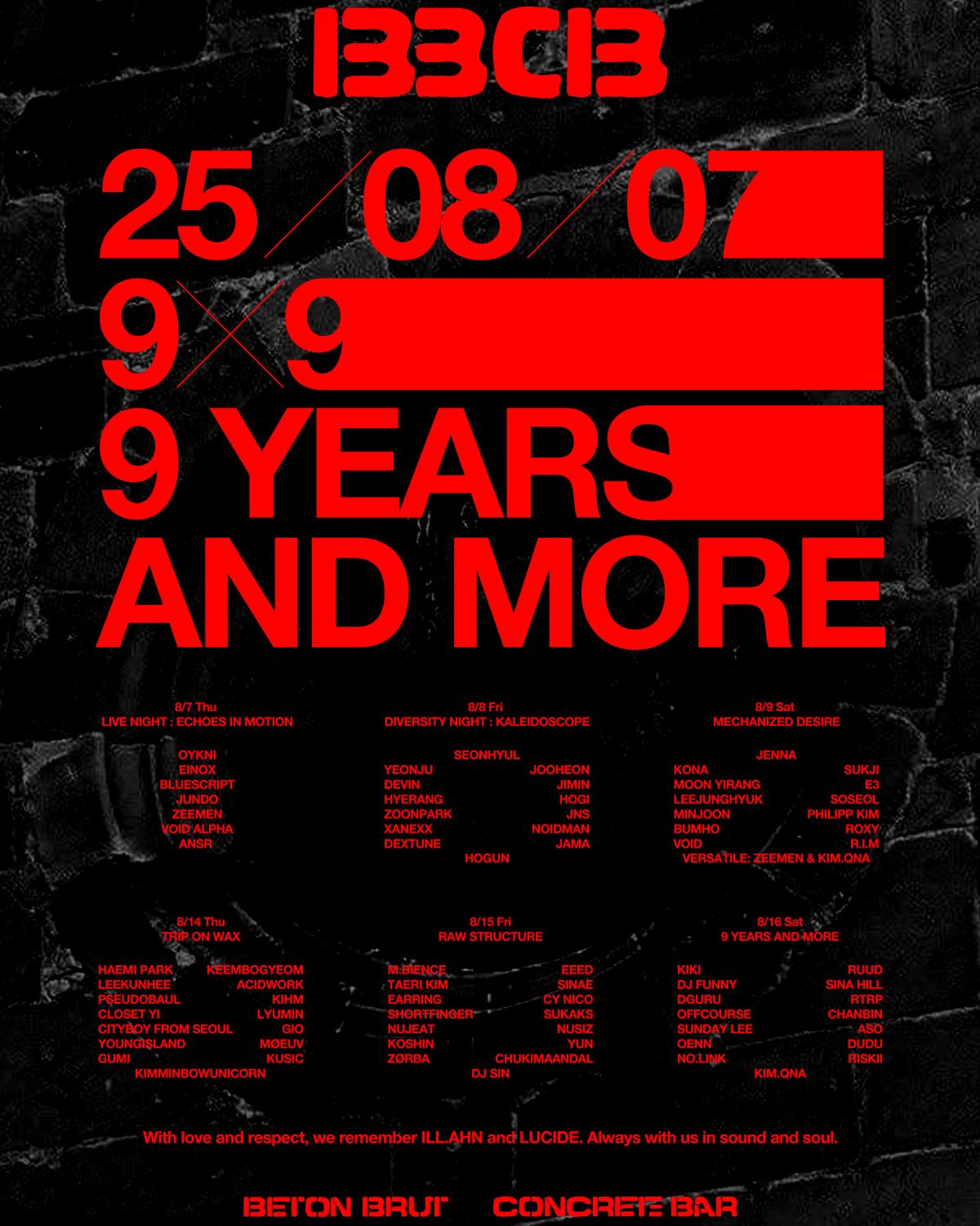 [9X9: 9 Years And More] 9 Years Anniversary All 6 Nights Pass