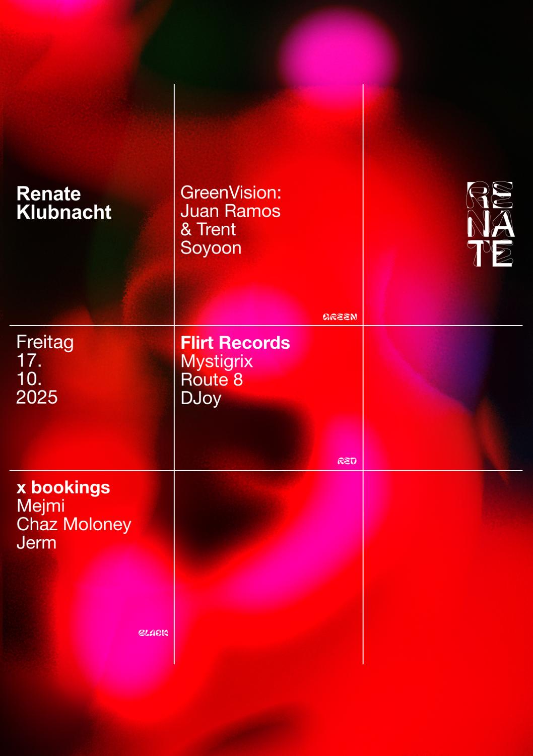Renate Klubnacht W Mystigrix, Route 8, Djoy, Mejmi, Chaz Moloney, Jerm, Greenvision, Soyoon