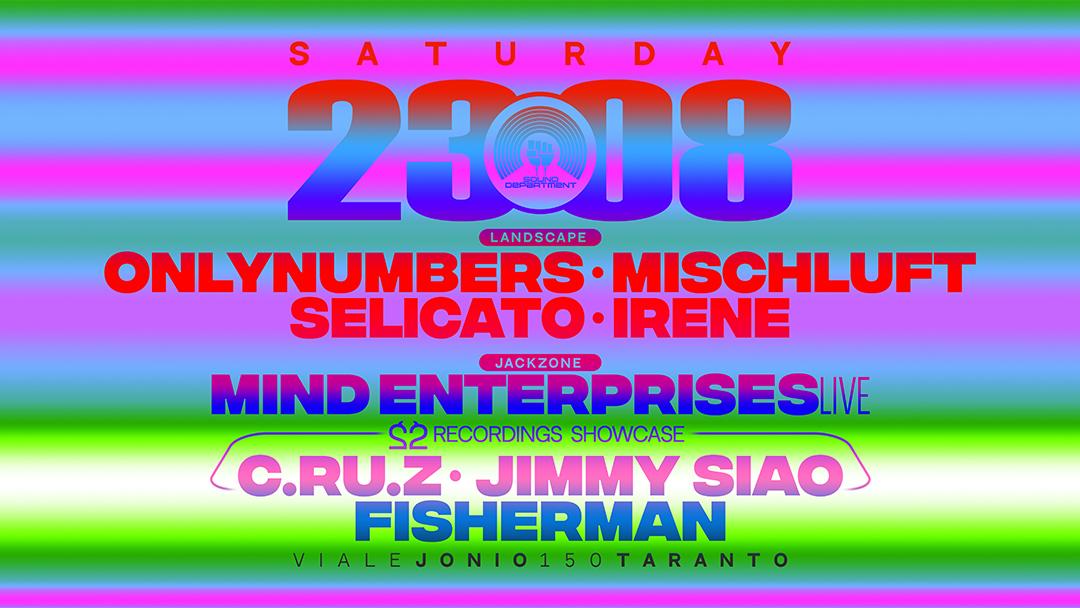 Sound Department 23 Aug With Onlynumbers, Mischluft, Mind Enterprises(Live),C.Ru.Z, Jimmy Siao