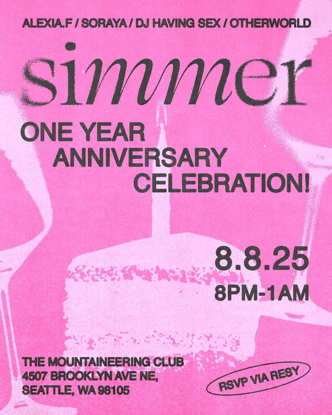 Simmer: One Year Anniversary Celebration