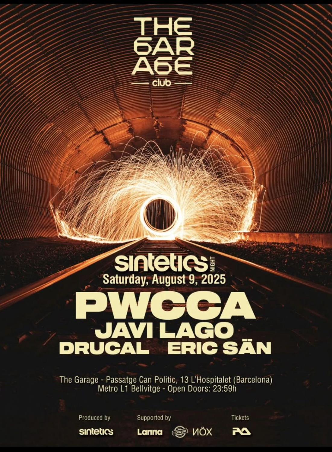 The Garage × Sintetics: Pwcca, Javi Lago, Drucal, Erik Sán