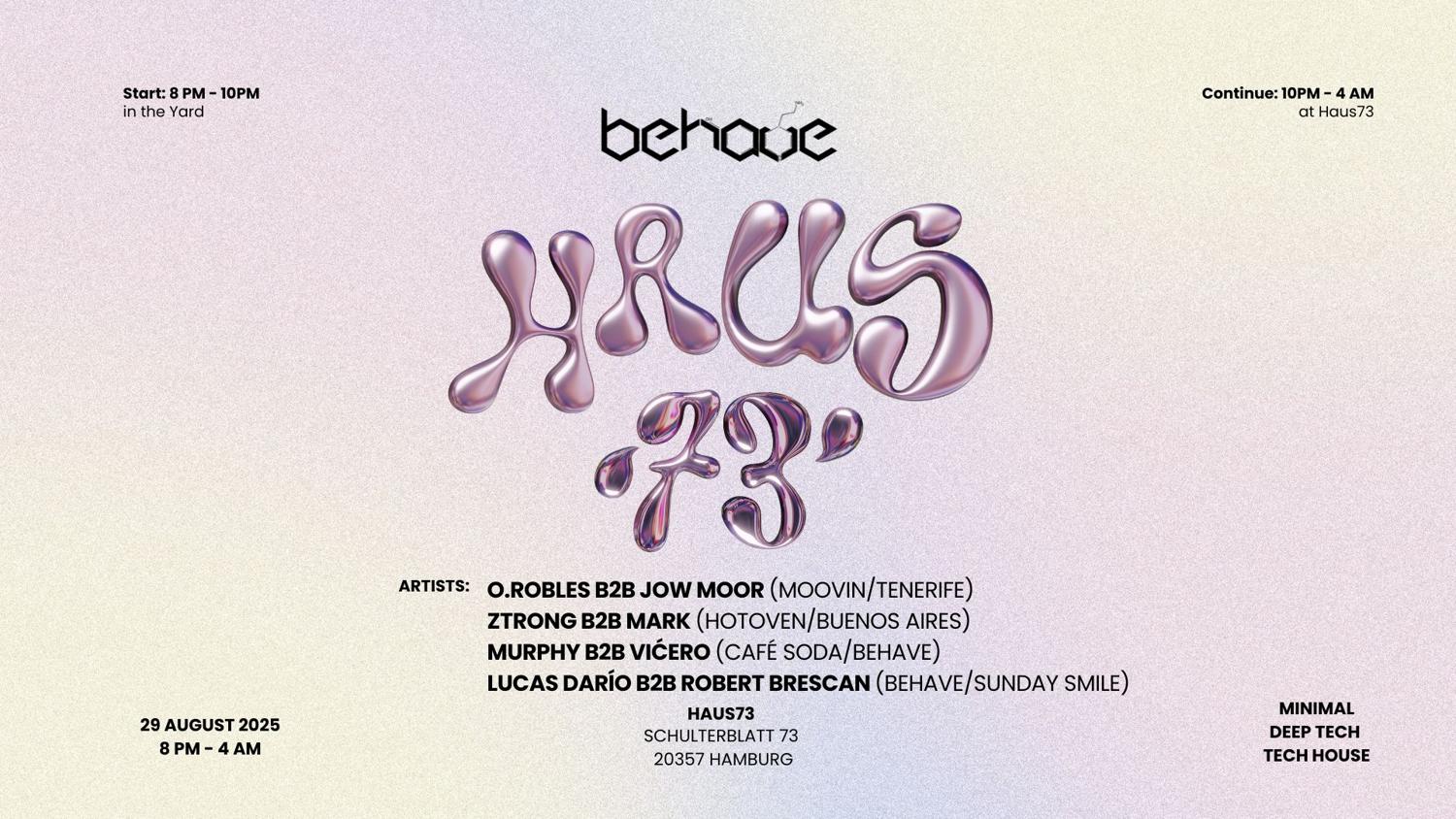 Behave With O. Robles, Jow Moor, Ztrong, Mark, Murphy, Vićero, Lucas Darío, Robert Brescan