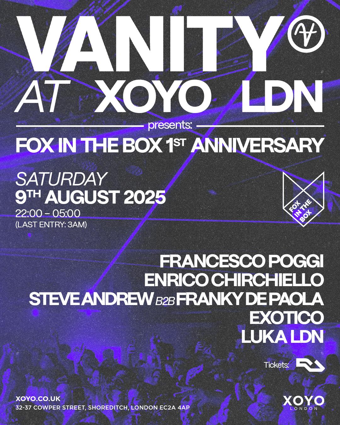Vanity Presents: Fox In The Box 1St Anniversary 