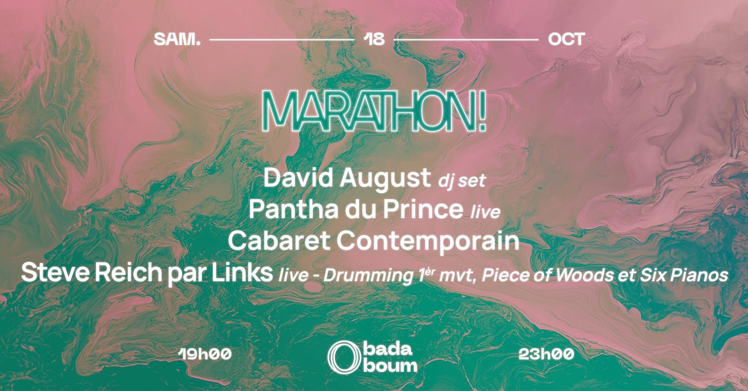Concert — Marathon !: David August, Pantha Du Prince (Live), Cabaret Contemporain