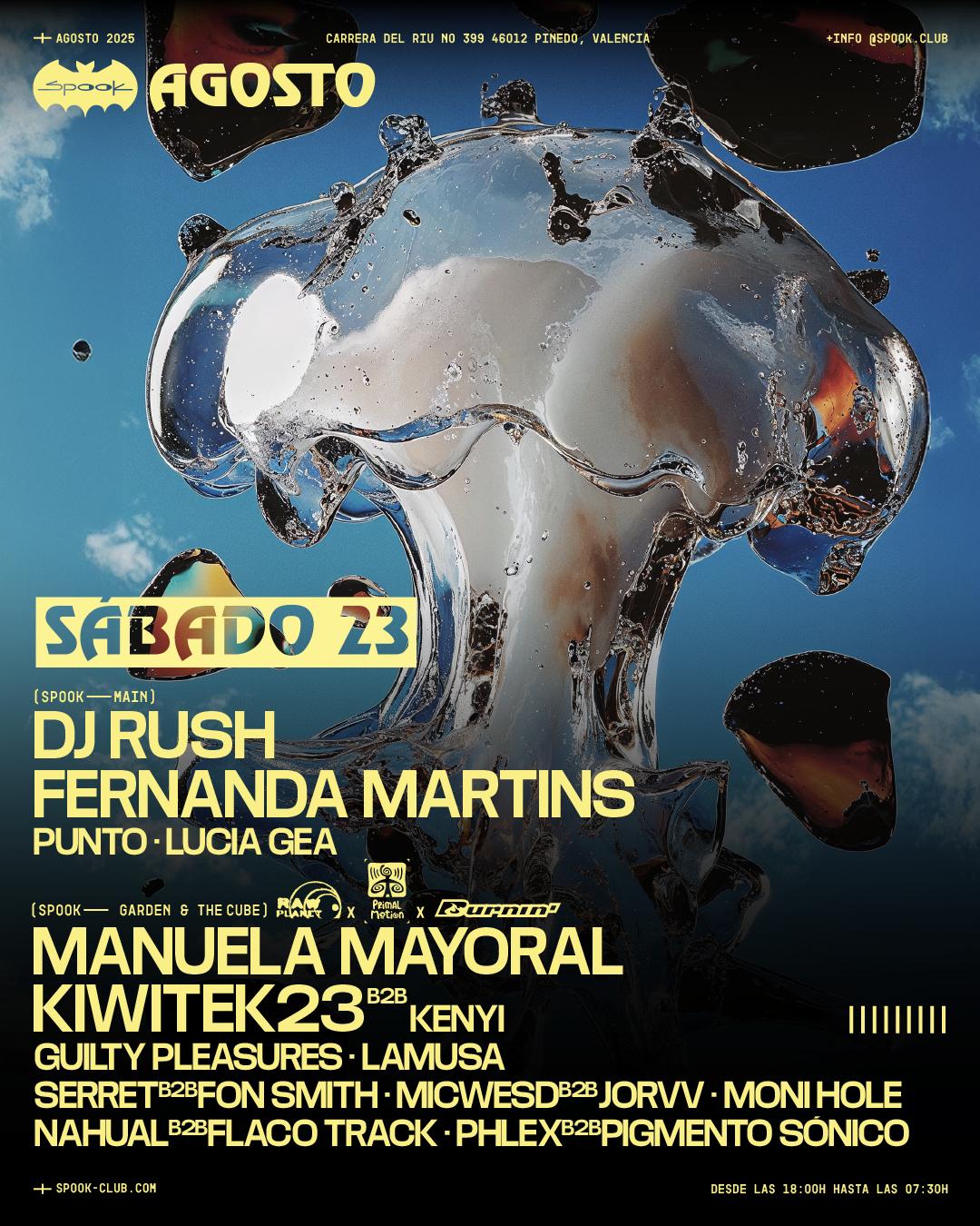 Dj Rush + Fernanda Martins & Raw Planet X Burnin' X Primal Motion: Manuela Mayoral + Kiwitek23