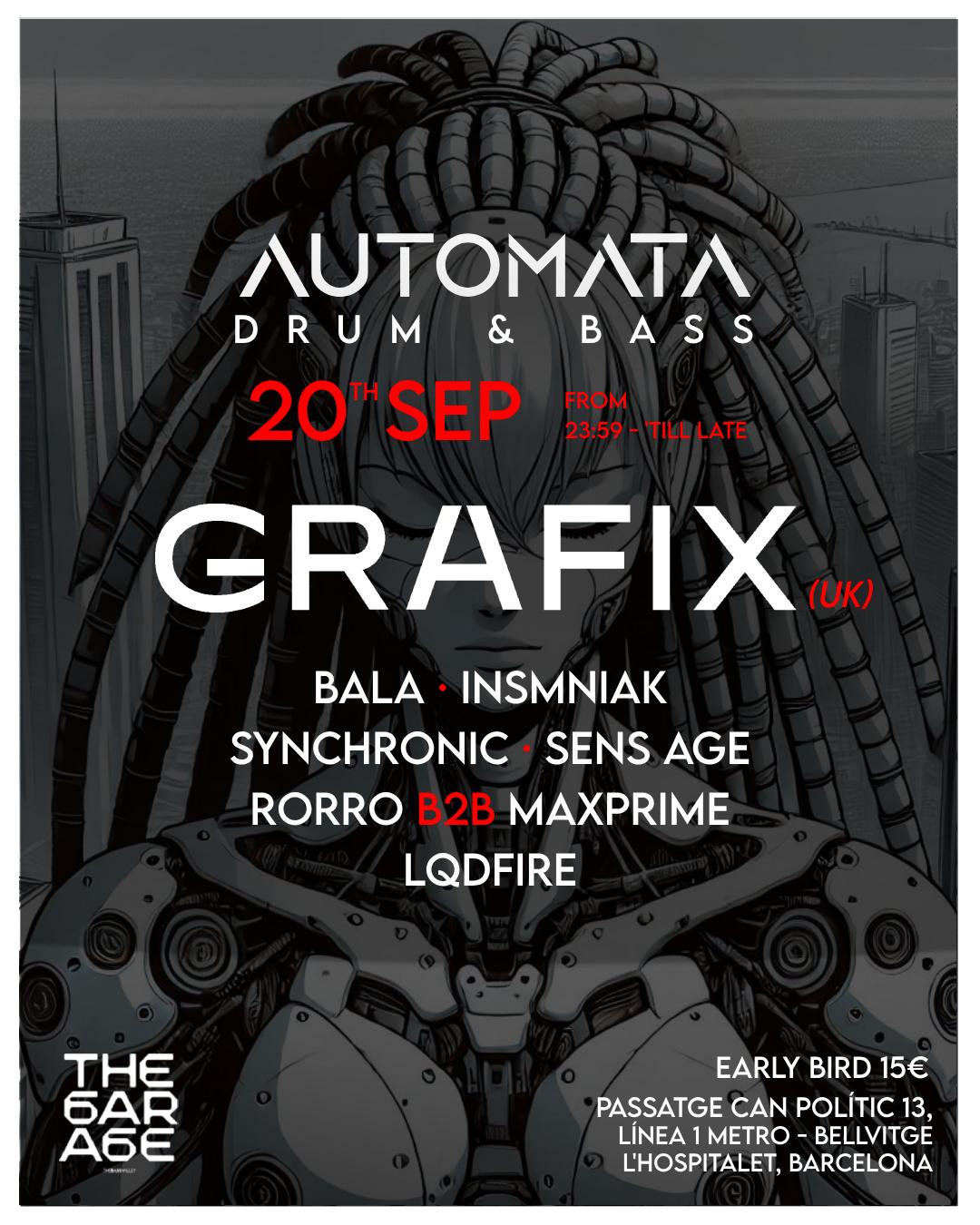 Drum & Bass Grafix 20 September At The Garage Club By Automata Dnb