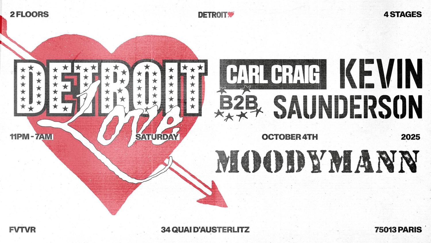 Detroit Love W/ Carl Craig B2B Kevin Saunderson, Moodymann And Guests