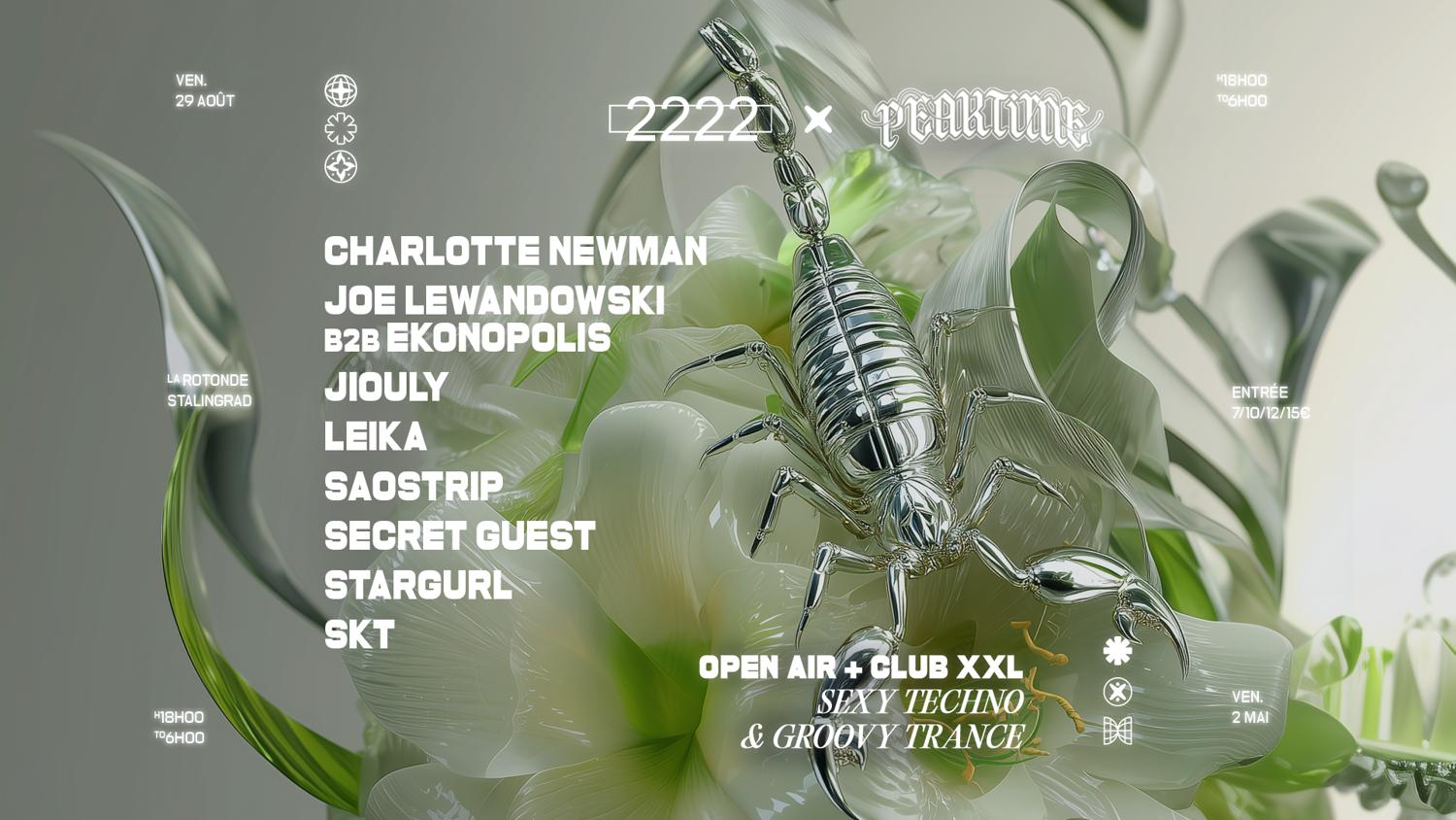 2222&Peaktime · Open Air/Club · Sexy Techno & Groovy Trance