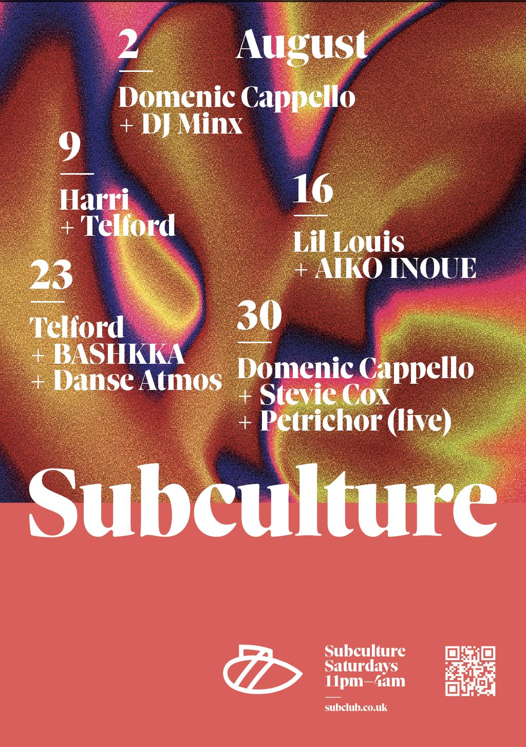 Subculture With Telford + Bashkka + Danse Atmos