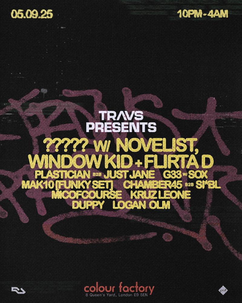 Travs Presents: Novelist, Window Kid, Sox, Plastician, Just Jane, Mak10 + More