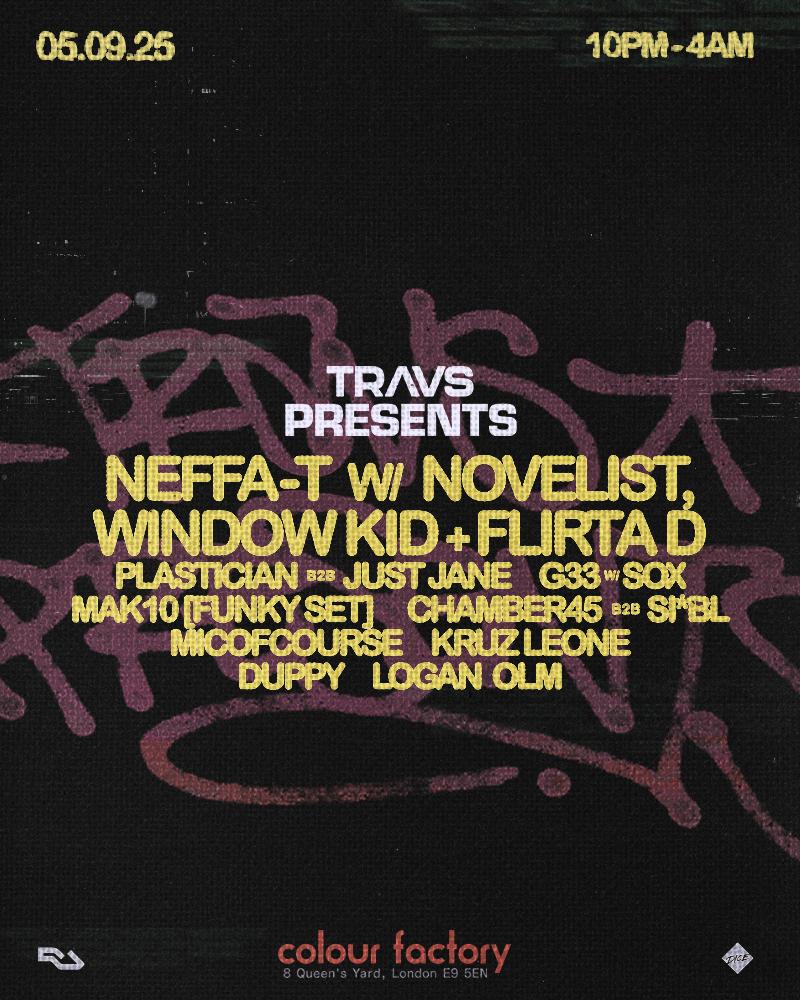 Travs Presents: Neffa-T, Novelist, Window Kid, Sox, Plastician, Just Jane, Mak10 + More
