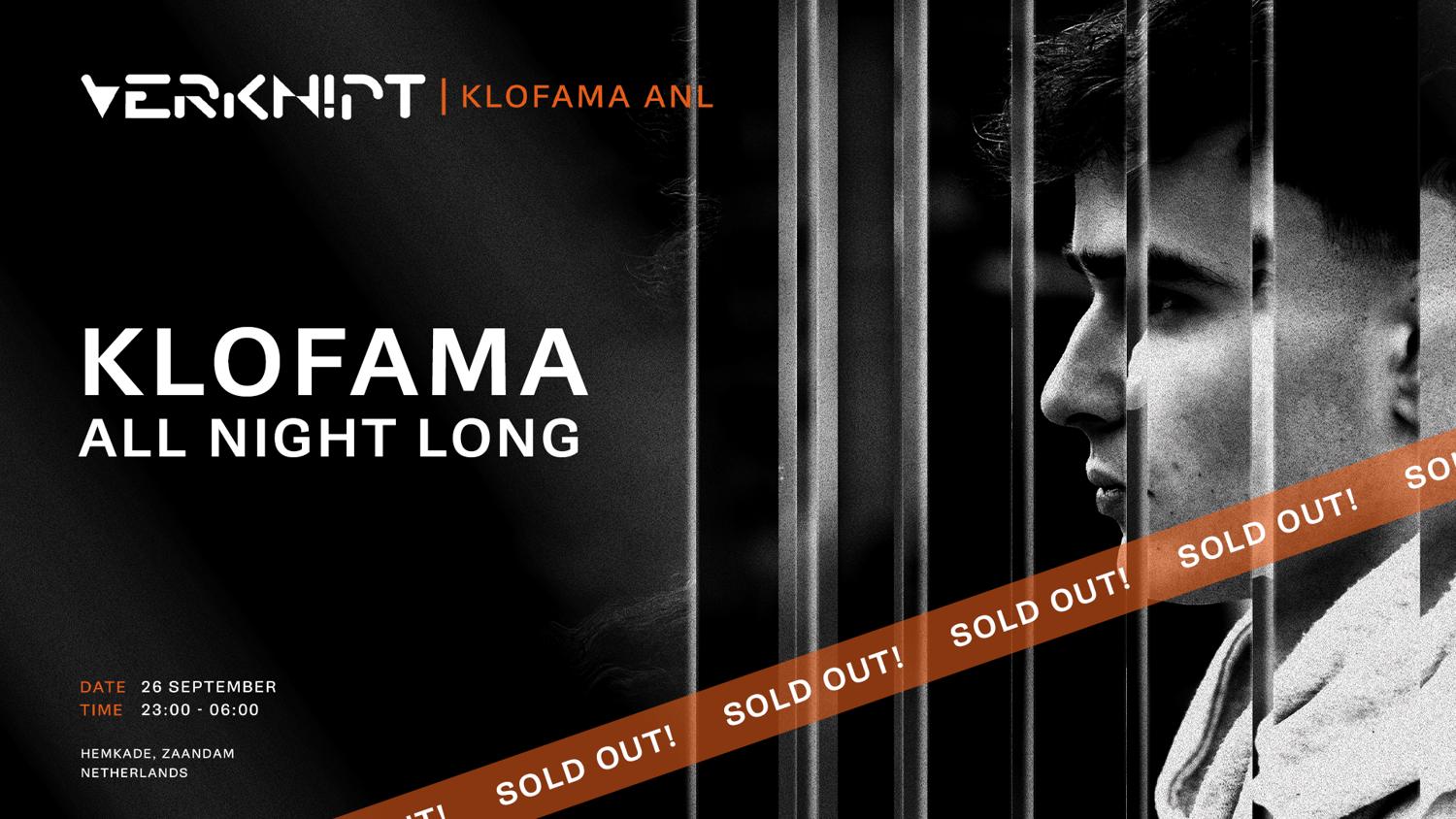 Verknipt Presents Klofama All Night Long - 26 September