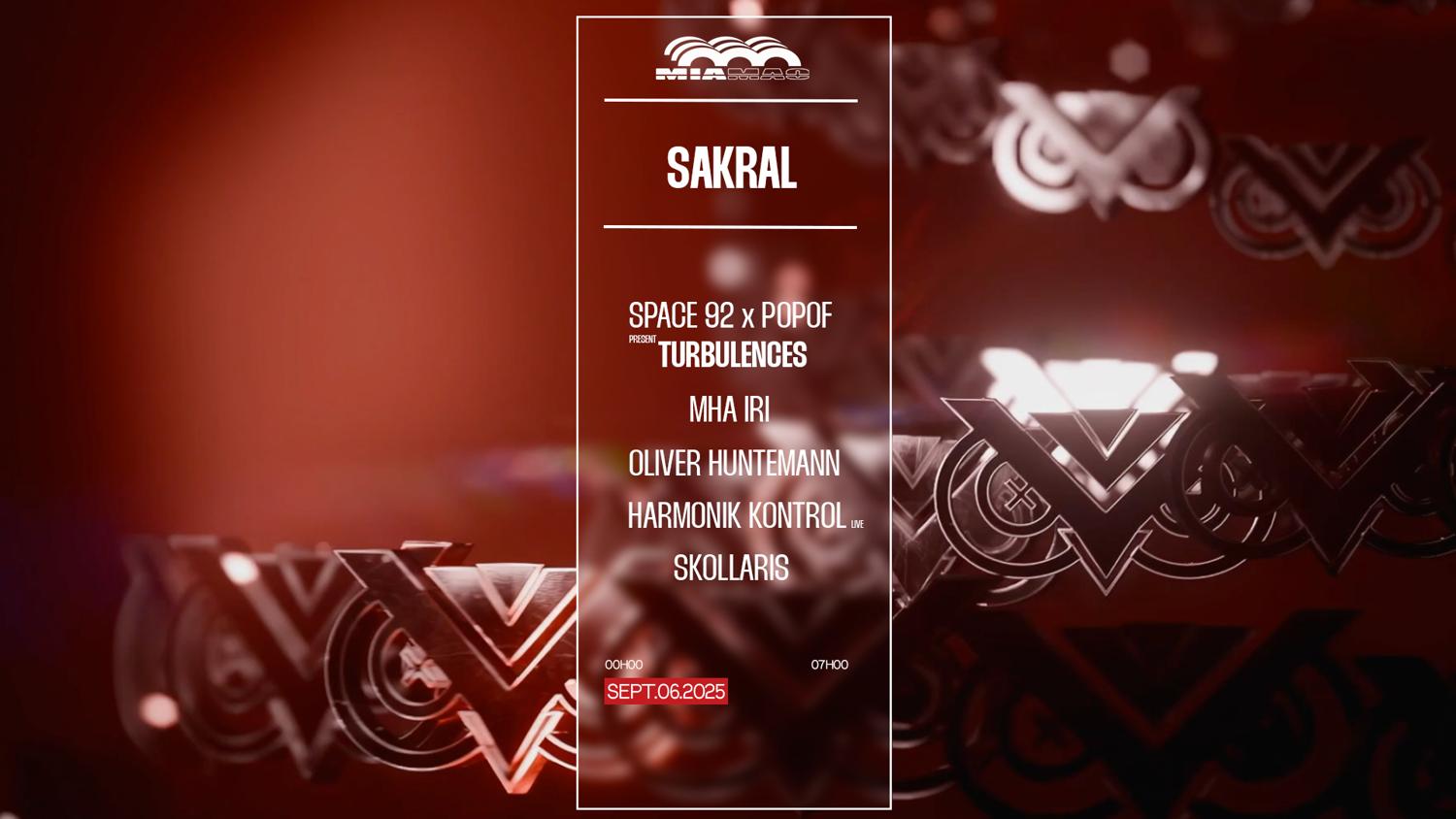 Sakral: Space 92 × Popof Present 'Turbulences', Mha Iri, Olivier Huntemann, Skollaris