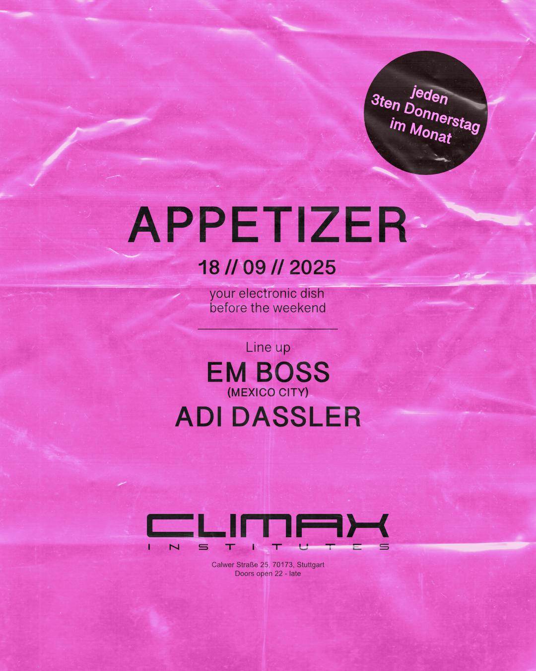 Appetizer With Em Boss (Mexico City) X Adi Dassler