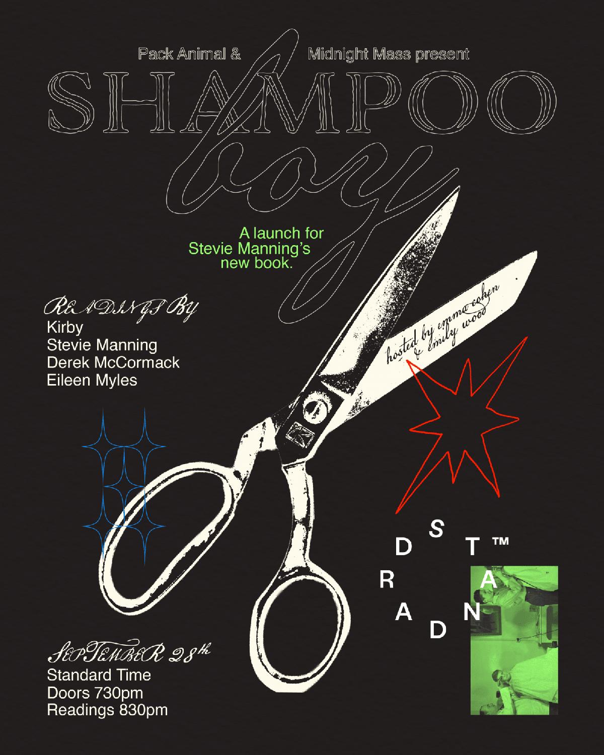 Pack Animal & Midnight Mass Books Present: Shampoo Boy A Launch For Stevie Manning'S New Book