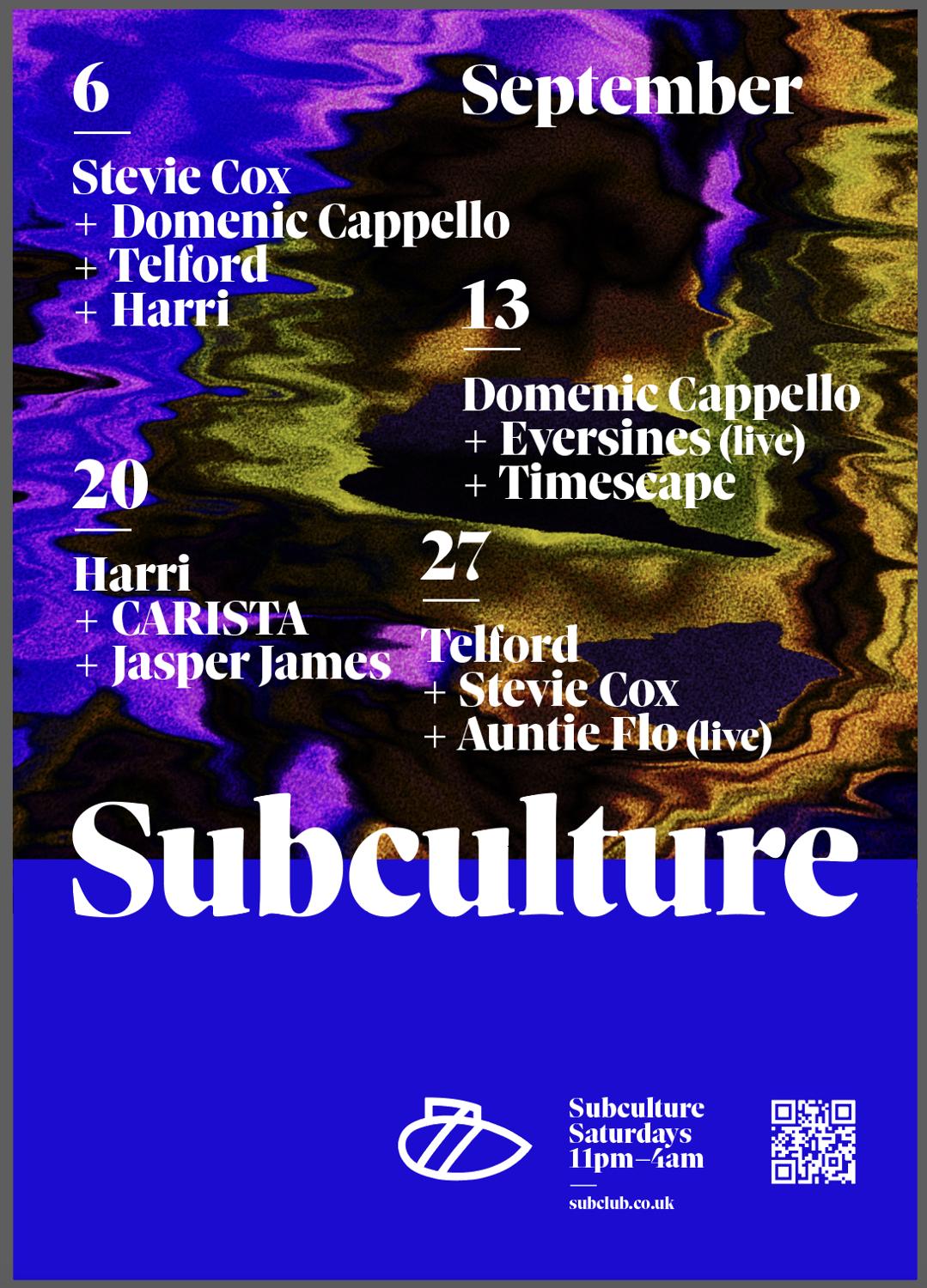 Subculture With Stevie Cox + Telford + Auntie Flo (Live)
