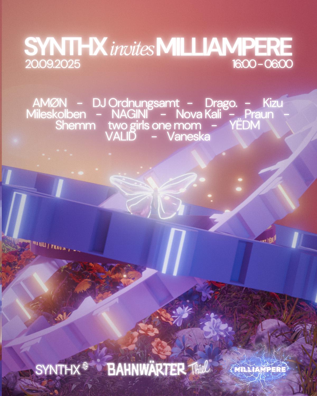 Synthx Invites Milliampere – Open Air & Club | Bahnwärter Thiel
