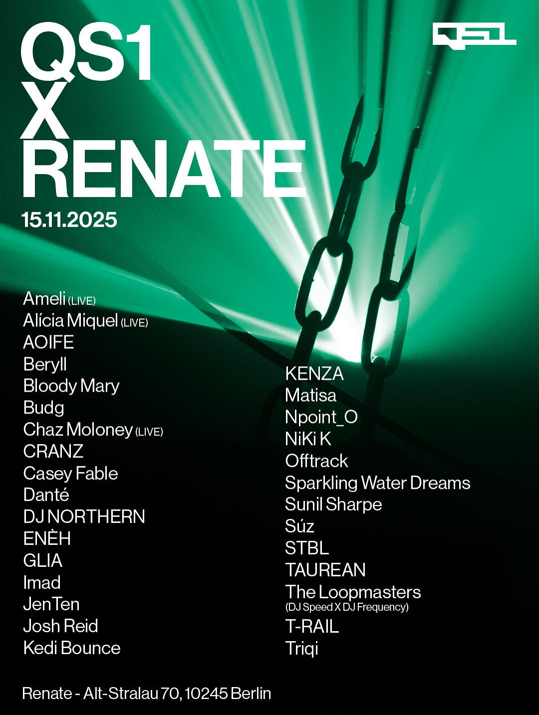 Qs1 X Renate W Sunil Sharpe, Bloody Mary, Glia, Matisa, Dj Northern, Cranz & More
