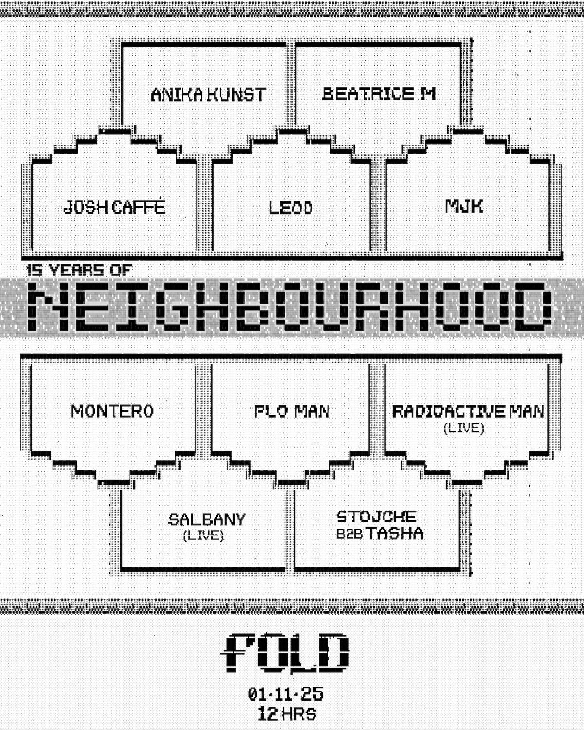 Neighbourhood W/ Anika Kunst, Plo Man, Radioactive Man (Live), Mjk, Leod, Tasha B2B Stojche…