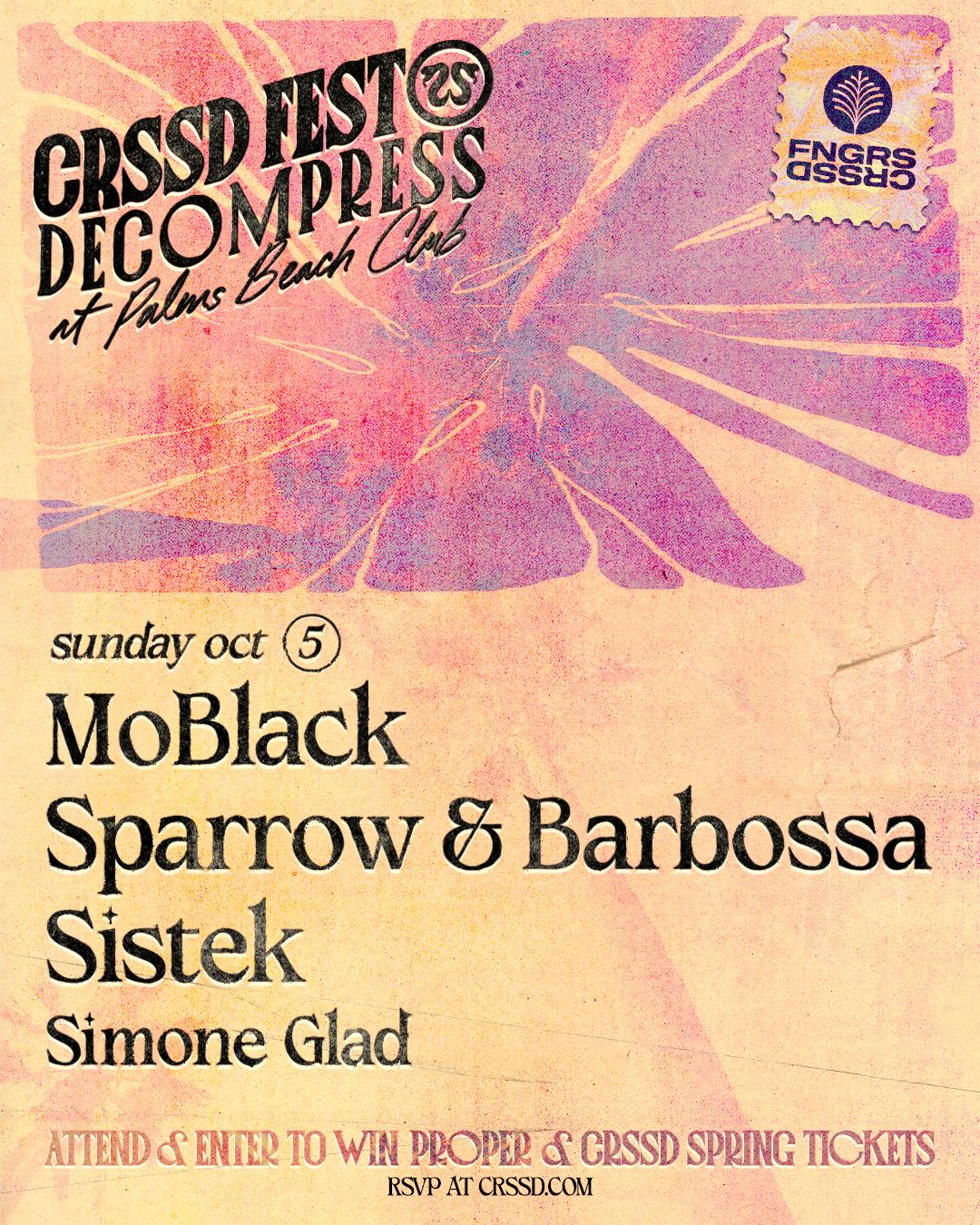 Fngrs Crssd Presents Palms Beach Club With Moblack, Sparrow & Barbossa, And Sistek