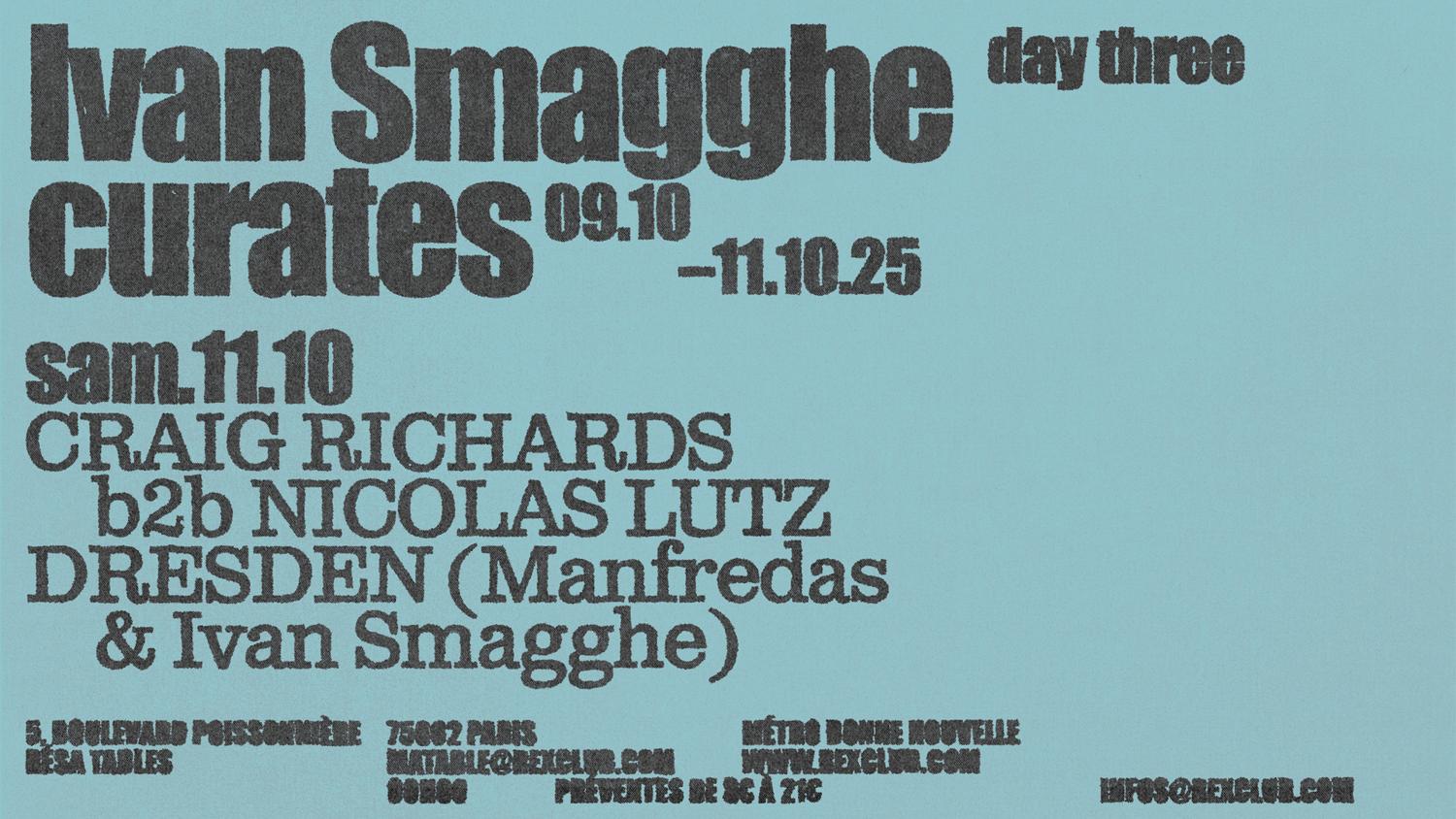 Ivan Smagghe Curates: Craig Richards B2B Nicolas Lutz, Dresden (Manfredas & Ivan Smagghe)
