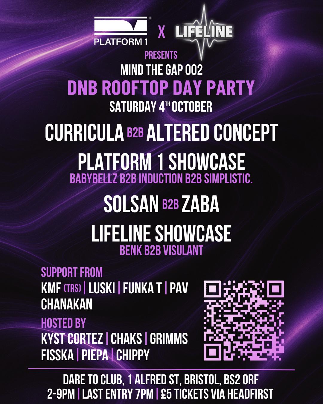 Platform 1 X Lifeline: Mind The Gap 002 - Dnb Rooftop Day Party