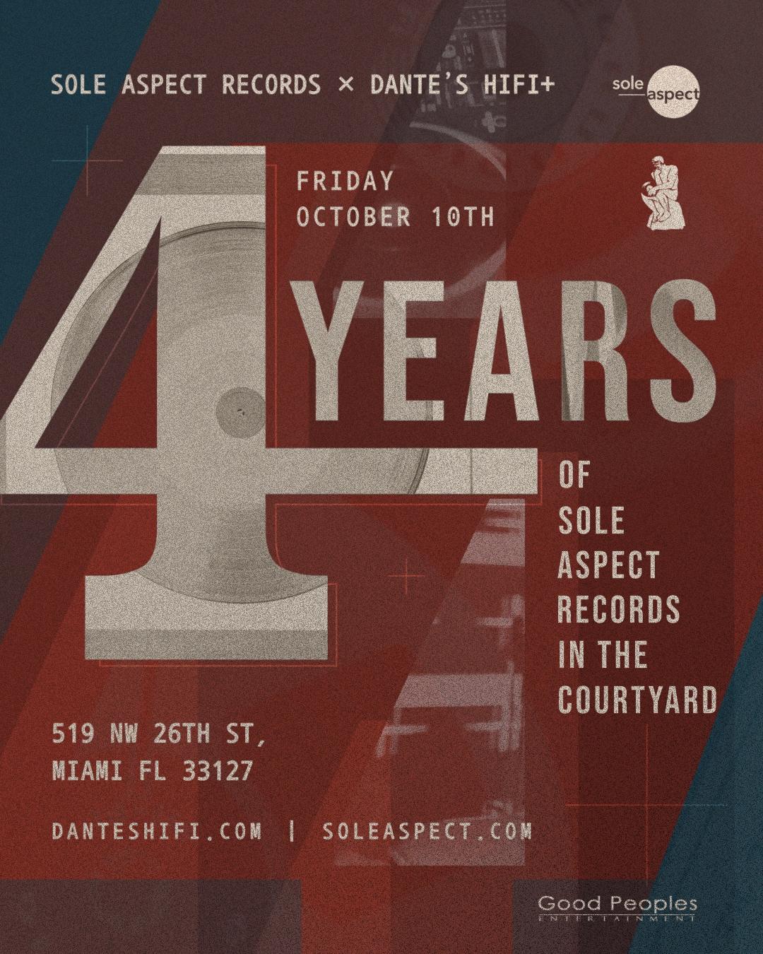 Sole Aspect Records X Dante'S Hifi+ Presents: 4Yrs Of Sole Aspect