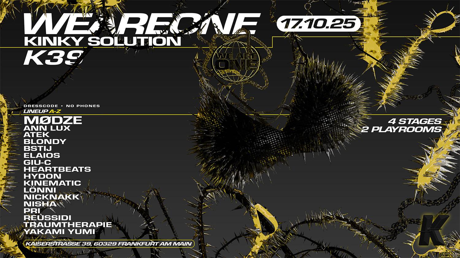 We Are One X Kinky Solution - K39 | 4 Floors - 3 Etagen - 2 Playrooms - No Phone - Dresscode