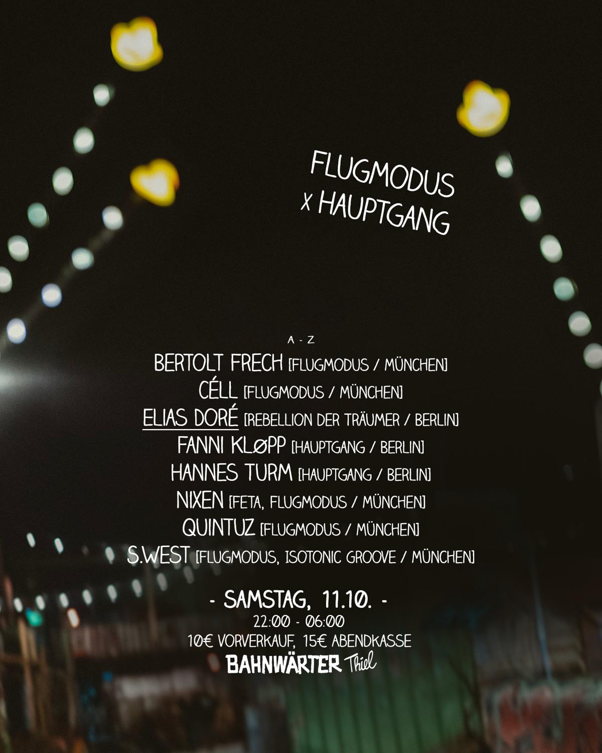 Flugmodus X Hauptgang Mit Elias Doré | Bahnwärter Thiel