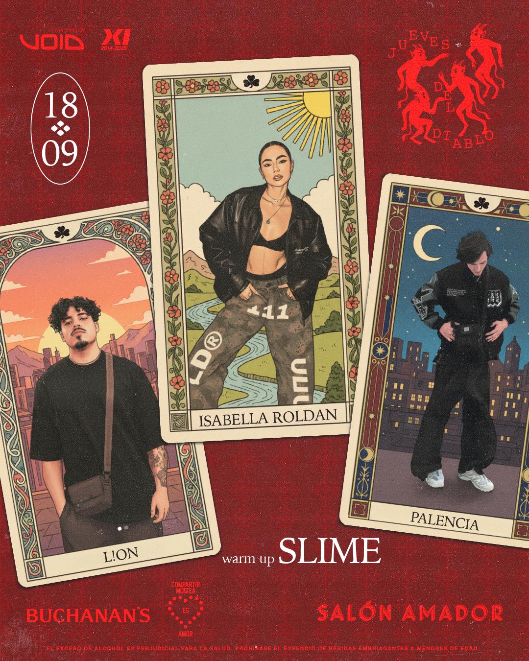 Jueves Del Diablo 18 De Septiembre: Palencia + L!On + Isabella Roldán + Slime