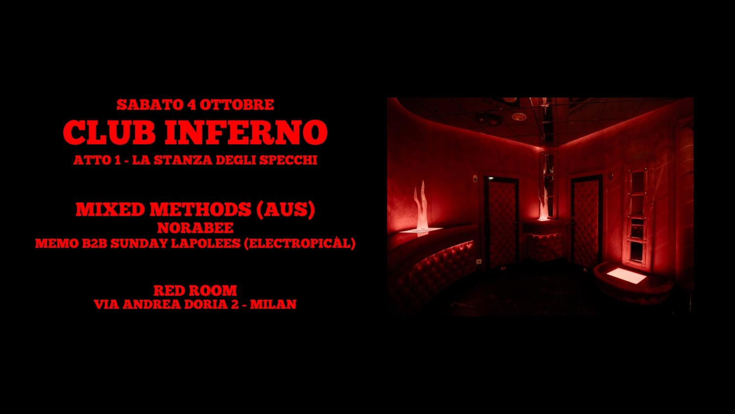 Club Inferno: Opening Season Iv W/ Mixed Methods (Aus) | La Stanza Degli Specchi