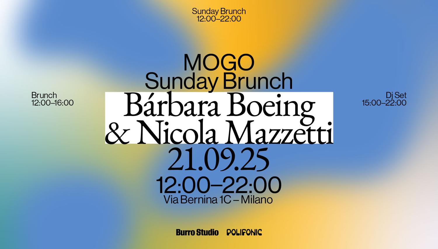 Mogo Sunday Brunch With Bárbara Boeing + Nicola Mazzetti