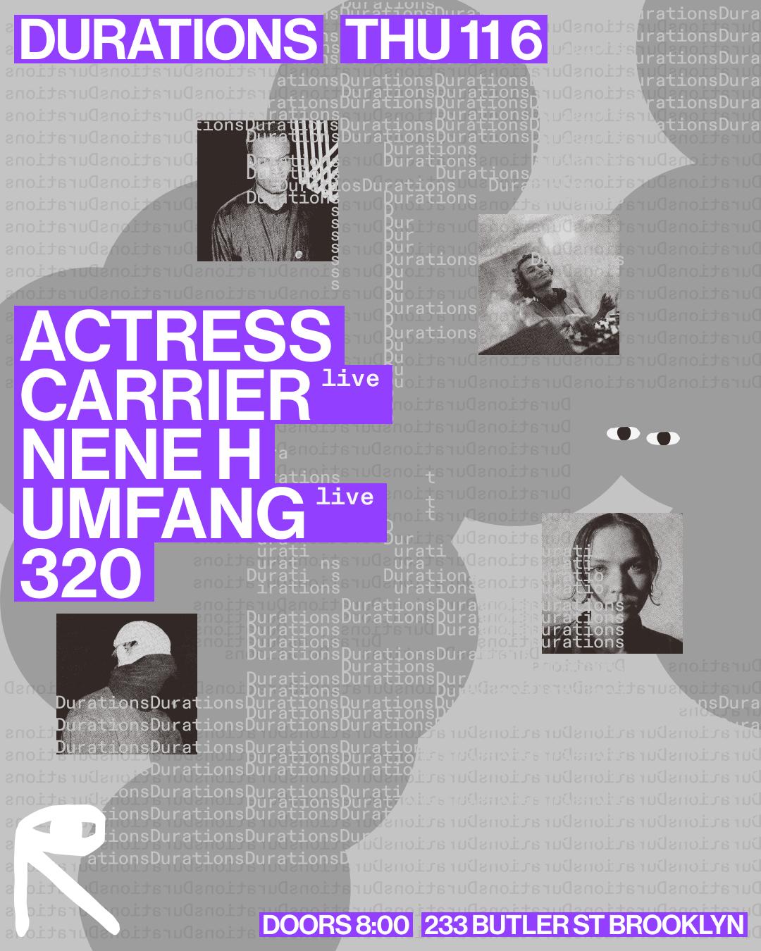 Durations: Actress, Carrier, Nene H, Umfang, 320