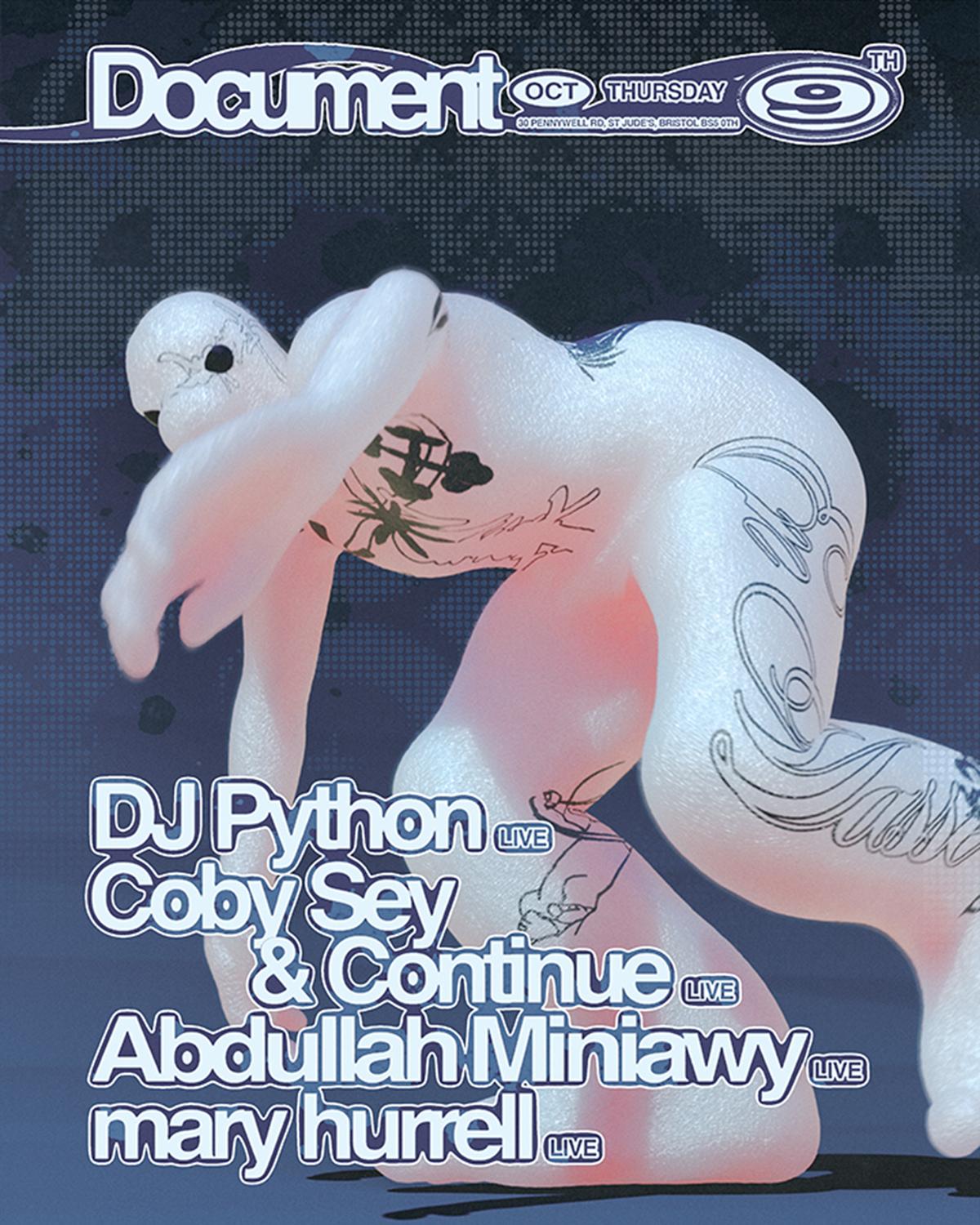 En Masse: Dj Python (Live), Coby Sey & Continue, Abdullah Miniawy, Mary Hurell