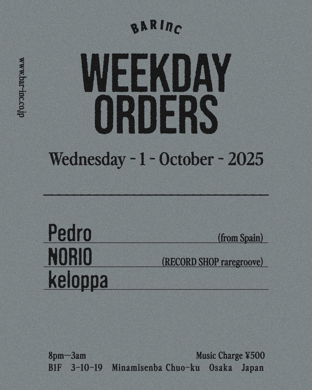 Weekday Orders