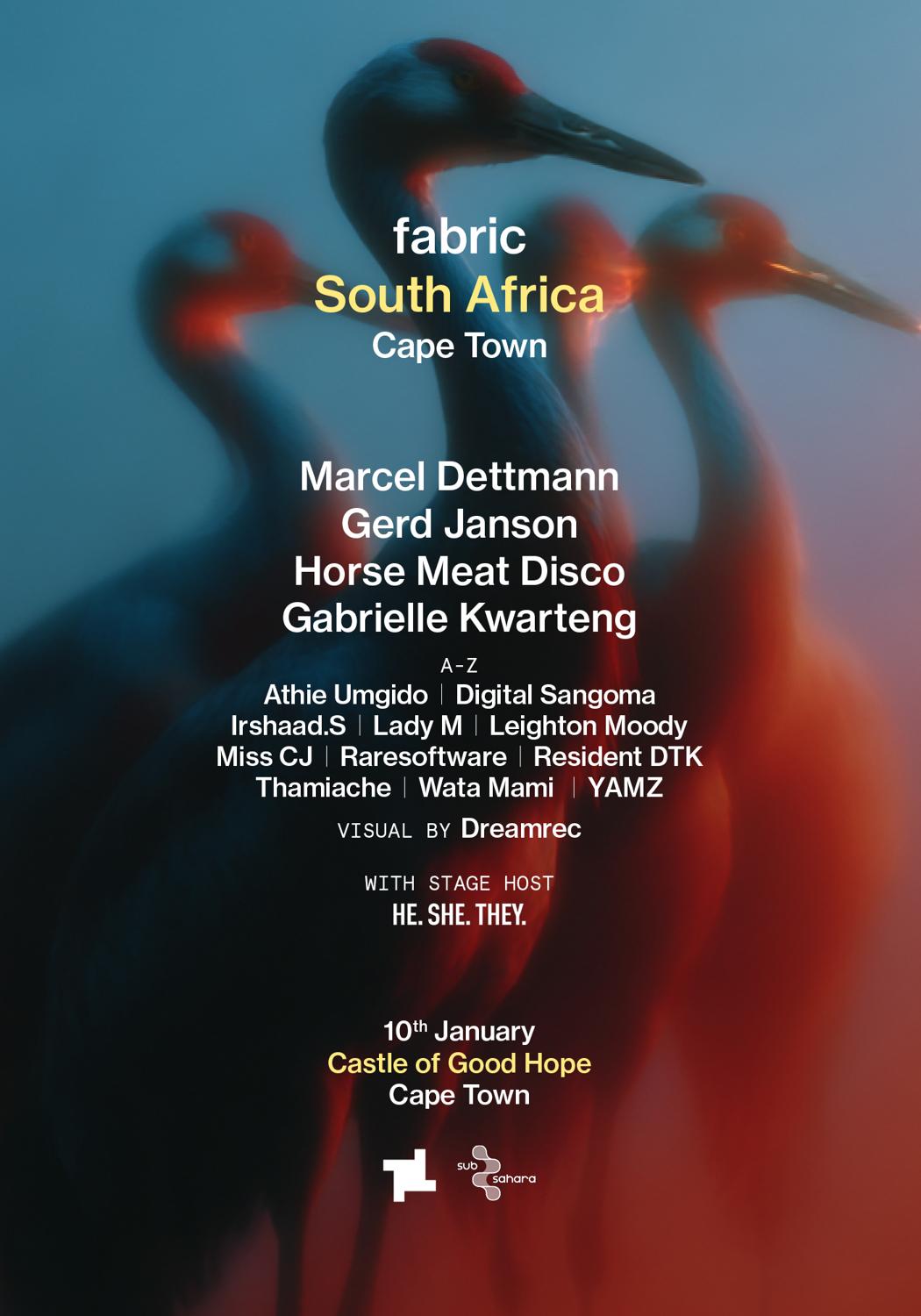 Fabric Cape Town: Marcel Dettmann, Gerd Janson, Horse Meat Disco, Gabrielle Kwarteng + More