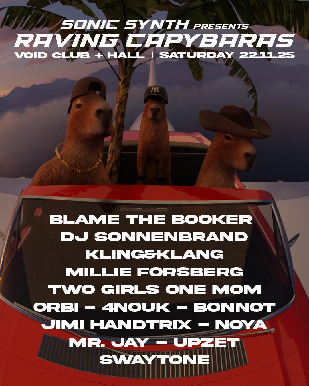 Sonic Synth Pres. Raving Capybaras (Club & Hall | 3 Floors)